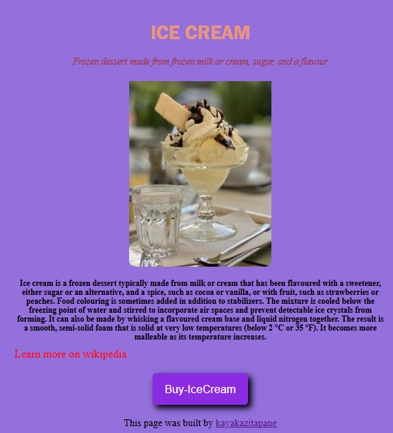 ice cream project